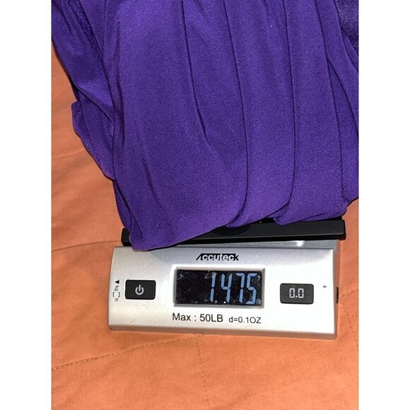 Betsy & Adam Purple Metallic Halter Formal Evening Dress Gown Women's Size 0 - Picture 14 of 15